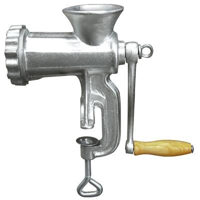 8. Weston #10 Heavy Duty Manual Tinned Meat Grinder