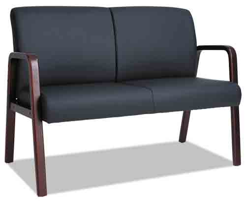 6. Alera RL LOVESEAT Reception Lounge Series Wood Loveseat - Best Patio Loveseats