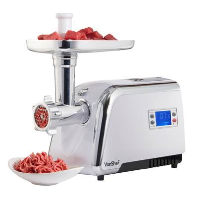 1. VonShef Digital Electric Stainless Steel Meat Grinder Mincer Kebbe Sausage Maker