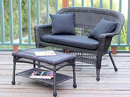 8. Jeco Wicker Patio Love Seat - Best Patio Loveseats
