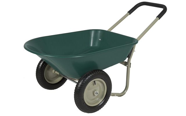 2. Best choice products dual wheel home wheelbarrow yard garden cart.